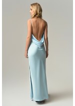 Sukienka satynowa niebieska maxi REVE