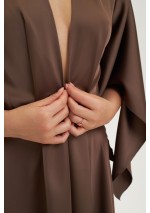 Szlafrok maxi satynowy brązowy Eclipse