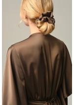 Szlafrok maxi satynowy brązowy Eclipse