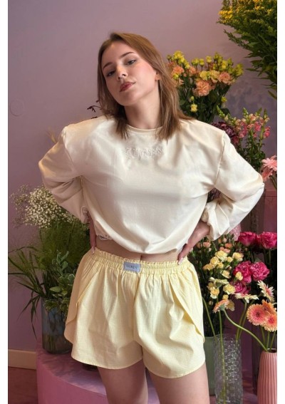 Bawełniana masełkowa bluza z poduszkami